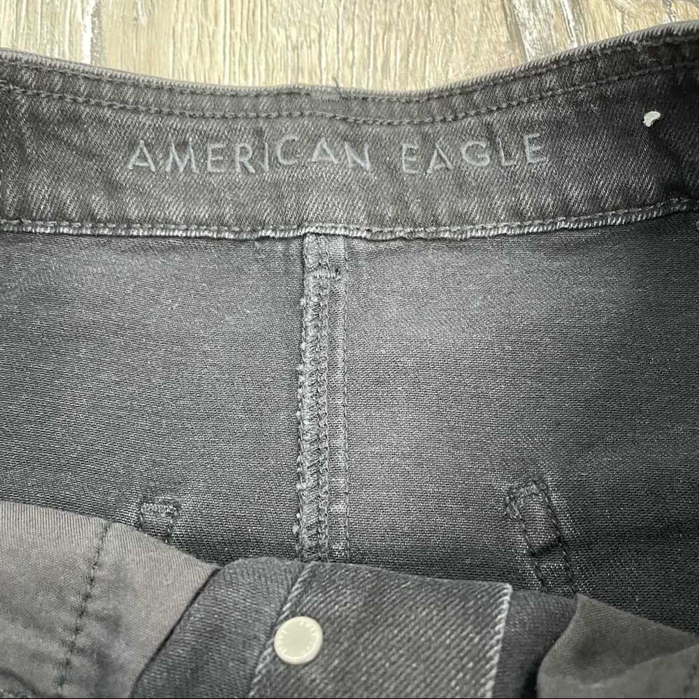 American Eagle Black Jean Mini Skirt Sz 4 - Picture 3 of 6